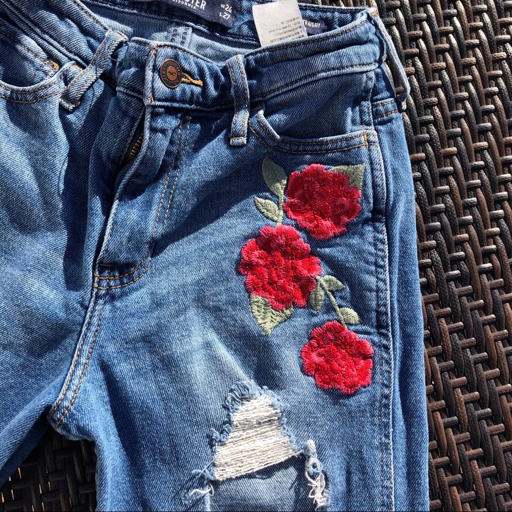 Floral mom jeans
